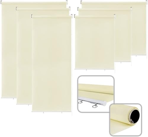 UISEBRT Außenrollo Senkrechtmarkise Verdunkelungsrollo Außen Balkonrollo Sichtschutz Rollo Beschattung Sonnenschutzrollo UV Schutz -140 * 240cm, Beige von UISEBRT