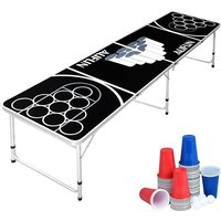 UISEBRT Beer Pong Tisch Set Klappbarer inkl.100 Becher (50 Rot & 50 Blau), 5 Baelle, Bierpong-Tisch Hoehenverstellbar aus Wurfspiele fuer Partyspiele von UISEBRT