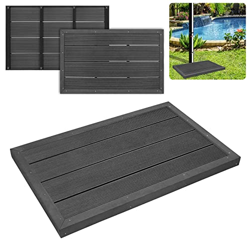 UISEBRT Bodenelement für Solardusche, Anti Rutsch, 105 x 63 x 5,5 cm, Outdoor Bodenplatte aus WPC für Gartendusche Poolleiter Pooldusche, Anthrazit von UISEBRT