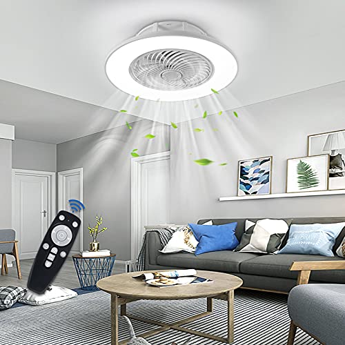 UISEBRT Deckenventilator mit Beleuchtung Moderne LED Deckenleuchte Dimmbar Deckenlampe mit Ventilator & Fernbedienung Lüfterlicht 90W für Wohnzimmer Schlafzimmer Esszimmer von UISEBRT