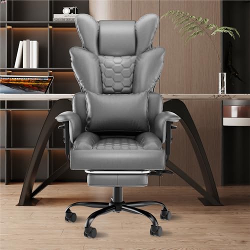 UISEBRT Ergonomischer Chefsessel mit Fußstütze,150° Verstellbaren Armlehnen & 126-136cm Höhenverstellbar Bürostuhl aus PU, Belastbarkeit 150 kg für Büro, Home & Gaming,Grau UISEBRT Ergonomischer Chefsessel mit Fußstütze,150° Verstellbaren Armlehnen & 126-136cm Höhenverstellbar Bürostuhl aus PU, Belastbarkeit 150 kg für Büro, Home & Gaming,Grau von UISEBRT