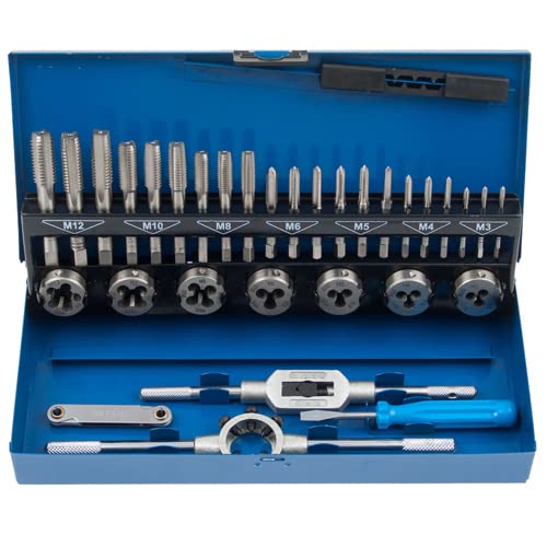 UISEBRT Gewindeschneidsatz 32tlg, Gewindeschneidzeug-Satz für metrische Innen- und Außengewinde, Gewinde Schneider Bohrer Werkzeug Set UISEBRT Gewindeschneidsatz 32tlg, Gewindeschneidzeug-Satz für metrische Innen- und Außengewinde, Gewinde Schneider Bohrer Werkzeug Set von UISEBRT