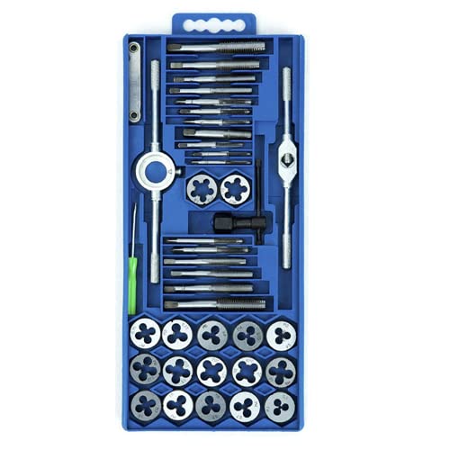 UISEBRT Gewindeschneidsatz 40tlg, Gewindeschneidzeug-Satz für metrische Innen- und Außengewinde, Gewinde Schneider Bohrer Werkzeug Set von UISEBRT