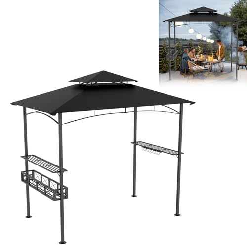 UISEBRT Grillpavillon Winterfest mit Metallrahmen und Polyesterdach, 245 x 153 x 250 cm, Schutz vor Regen und Sonne, inkl. Stauraumbasket, Pavillon Überdachung für Grillpartys GartenTerrasse,Schwarz UISEBRT Grillpavillon Winterfest mit Metallrahmen und Polyesterdach, 245 x 153 x 250 cm, Schutz vor Regen und Sonne, inkl. Stauraumbasket, Pavillon Überdachung für Grillpartys GartenTerrasse,Schwarz von UISEBRT