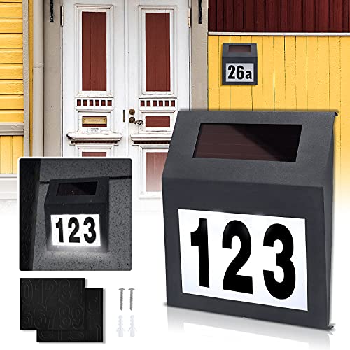 UISEBRT Hausnummer Beleuchtet Solar mit LED Beleuchtung Edelstahl Solarhausnummer mit Dämmerungsschalter IP65 Wasserdicht Solar Hausnummernleuchte Außen, Anthrazit UISEBRT Hausnummer Beleuchtet Solar mit LED Beleuchtung Edelstahl Solarhausnummer mit Dämmerungsschalter IP65 Wasserdicht Solar Hausnummernleuchte Außen, Anthrazit von UISEBRT