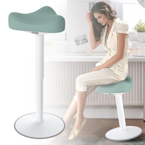 UISEBRT Hocker Ergonomischer,Sitzhocker Höhenverstellbar 57-82 cm, Stehhocker Anti-Rutsch,für Wohnzimmer,Schlafzimmer,Büro,Grün von UISEBRT