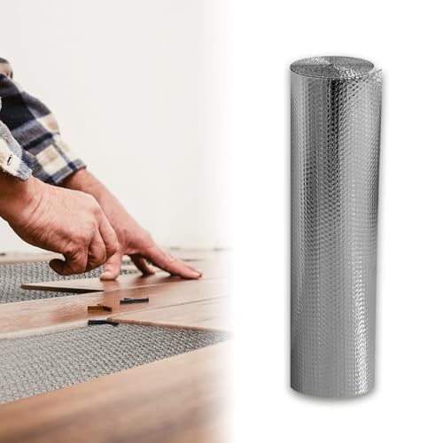 UISEBRT Isolierfolie Dämmfolie 0.6 x 10m Luftpolsterfolie Aluminium Thermofolie Heizkörper Reflexionsfolie 3-4mm Dicke Isolierungsfolie Wärmehaltung Wärmedämmung von UISEBRT