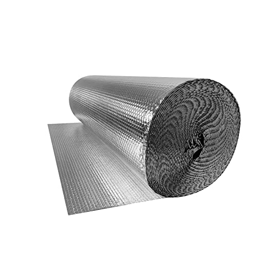 UISEBRT Isolierfolie Dämmfolie 1 x 30m Luftpolsterfolie Aluminium Thermofolie Heizkörper Reflexionsfolie 3-4mm Dicke Isolierungsfolie Wärmehaltung Wärmedämmung von UISEBRT