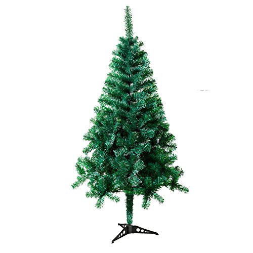 UISEBRT Künstlicher Weihnachtsbaum 120cm - Grün PVC Christbaum Dekobaum Tannenbaum mit Kunststoff Ständer (Grün PVC, 120cm) von UISEBRT