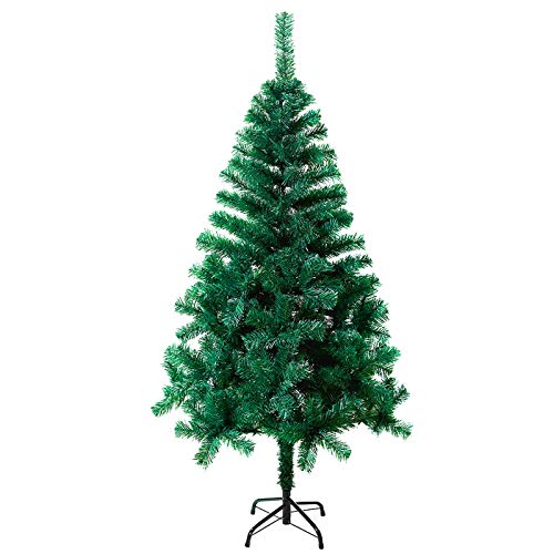 UISEBRT Künstlicher Weihnachtsbaum 180cm - Grün PVC Christbaum Dekobaum Tannenbaum mit Metallständer (Grün PVC, 180cm) von UISEBRT