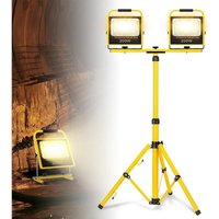 UISEBRT LED Baustrahler Akku Baustellen Strahler 2*200W Warmweiß mit Stativ LED Arbeitsscheinwerfer inkl. Standgestell mit 3 Helligkeitsmodi Baulampe UISEBRT LED Baustrahler Akku Baustellen Strahler 2*200W Warmweiß mit Stativ LED Arbeitsscheinwerfer inkl. Standgestell mit 3 Helligkeitsmodi Baulampe von UISEBRT
