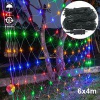 UISEBRT LED Lichternetz Lichterkette 6 x 4m Bunt Innen und Außen Dekoration für Weihnachten Hochzeit Party, mit 8 Leuchtmodi (6 x 4m, Bunt) von UISEBRT