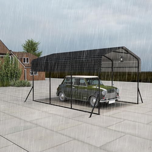 UISEBRT Outdoor-Autozelt-Garage | 10 x 15FT | Metall-Carport Schwarz |Robust Außengarage-Auto-Unterstand| Schatten mit verzinktem Metalldach für Autos und Boote biwakzelt UISEBRT Outdoor-Autozelt-Garage | 10 x 15FT | Metall-Carport Schwarz |Robust Außengarage-Auto-Unterstand| Schatten mit verzinktem Metalldach für Autos und Boote biwakzelt von UISEBRT
