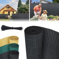 UISEBRT PVC Sichtschutzmatte 160x400cm - Sichtschutz Garten Sichtschutzzaun Sichtschutzwand Schilfmatten Anthrazit fuer Balkon, Pool, Garten und von UISEBRT