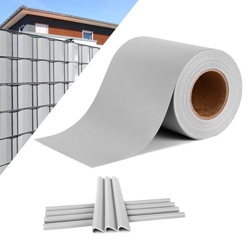 UISEBRT PVC Sichtschutzstreifen für Doppelstabmatten Zaun Stabmattenzaun Sichtschutz Zaunfolie 65m x 19cm inkl. Befestigungsclips 450g/m² Windschutz Garten Gartenzaun Grau UISEBRT PVC Sichtschutzstreifen für Doppelstabmatten Zaun Stabmattenzaun Sichtschutz Zaunfolie 65m x 19cm inkl. Befestigungsclips 450g/m² Windschutz Garten Gartenzaun Grau von UISEBRT