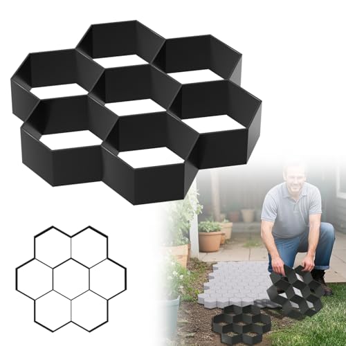 UISEBRT Pflastersteine,Sechseckig Beton Gießform,DIY Pflasterform für Beton,Zement,für das Basteln Garten,Weg,Menschen,29x28x4.4cm 1PC von UISEBRT