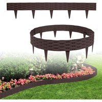 UISEBRT Rasenkante Kunstoff 10m Beeteinfassung Gartenzaun Beetumrandungen Rattan-Optik Randsteine Palisaden Garten Dekorativ Border Blumenbeet von UISEBRT