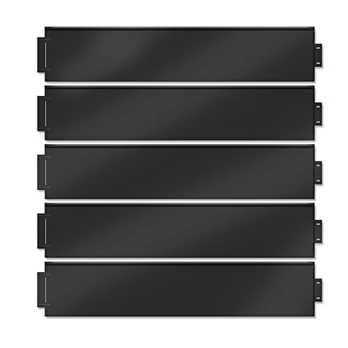 UISEBRT Rasenkante Metall 5m 100 x 15cm Verzinkt Beeteinfassung Beetumrandung Mähkante Palisade 5 Stück, Länge 5m - Höhe 15cm, Schwarz von UISEBRT