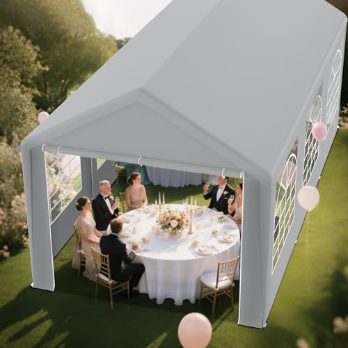 UISEBRT Robustes Partyzelt 3x6 m mit 170g/m² PE-Dach und 130g/m² Seitenteilen mit Fenster – Wetterfestes Gartenzelt Pavillon 3x6 für Gartenfeste, Hochzeit, Party Zelt mit Stahlrahmen, Grau UISEBRT Robustes Partyzelt 3x6 m mit 170g/m² PE-Dach und 130g/m² Seitenteilen mit Fenster – Wetterfestes Gartenzelt Pavillon 3x6 für Gartenfeste, Hochzeit, Party Zelt mit Stahlrahmen, Grau von UISEBRT