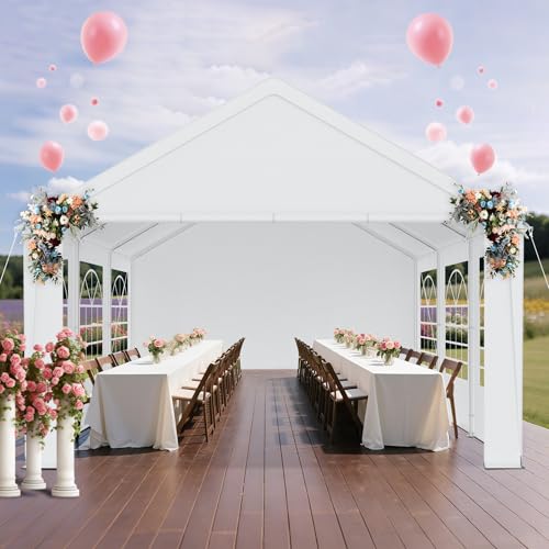 UISEBRT Robustes Partyzelt 4x6 m mit 170g/m² PE-Dach und 130g/m² Seitenteilen mit Fenster – Wetterfestes Gartenzelt Pavillon 4x6 für Gartenfeste, Hochzeit, Party Zelt mit Stahlrahmen, Weiß UISEBRT Robustes Partyzelt 4x6 m mit 170g/m² PE-Dach und 130g/m² Seitenteilen mit Fenster – Wetterfestes Gartenzelt Pavillon 4x6 für Gartenfeste, Hochzeit, Party Zelt mit Stahlrahmen, Weiß von UISEBRT