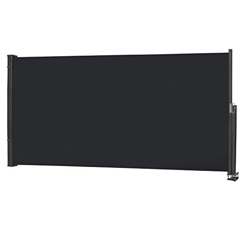 UISEBRT Seitenmarkise Ausziehbar 140 x 300 cm Anthrazit Sichtschutz Markise Sonnenschutz Windschutz für Balkon Terrasse Camping von UISEBRT