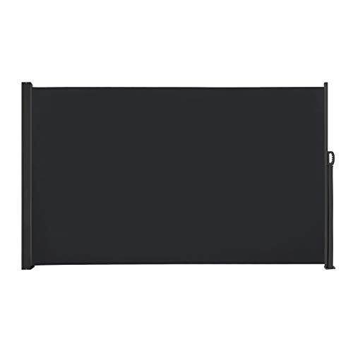 UISEBRT Seitenmarkise Ausziehbar Sichtschutz 180 x 300cm - Markise Seitensichtschutz Windschutz für Terrasse, Balkon, Garten (Anthrazit) von UISEBRT