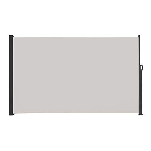 UISEBRT Seitenmarkise Ausziehbar Sichtschutz 180 x 300cm - Markise Seitensichtschutz Windschutz für Terrasse, Balkon, Garten (Grau) von UISEBRT