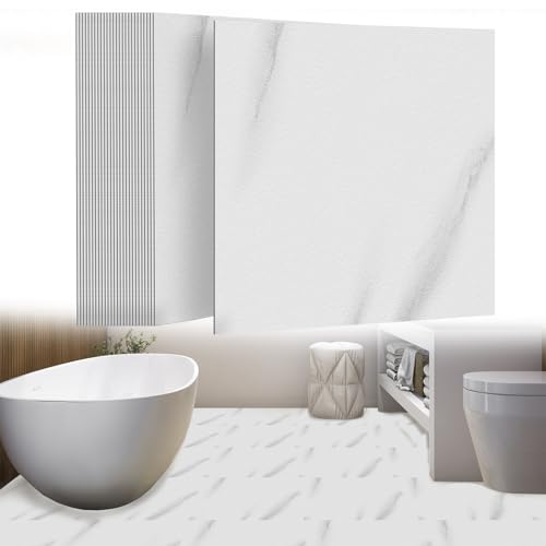 UISEBRT Selbstklebend Bodenfliesen 54 Stück 5,02m² PVC Bodenbelag Vinylboden Betonoptik Klebefliesen Meterware Fliesenoptik für Küche Bad Flur Wohnbereich 30×30cm 【Modell A】 von UISEBRT