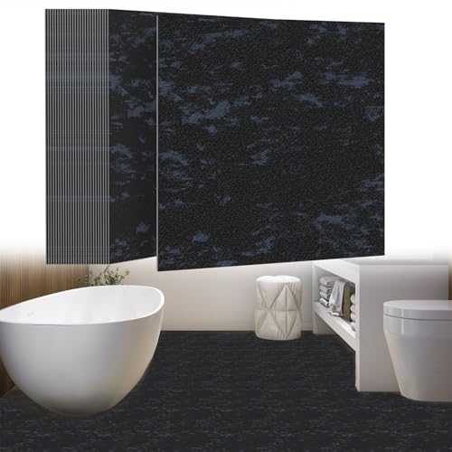 UISEBRT Selbstklebend Bodenfliesen 54 Stück 5,02m² PVC Bodenbelag Vinylboden Betonoptik Klebefliesen Meterware Fliesenoptik für Küche Bad Flur Wohnbereich 30×30cm 【Modell G】 von UISEBRT