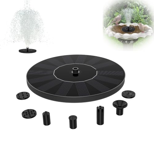 UISEBRT Teichpumpe Solar 1.4W - Brunnenpumpe Springbrunnenpumpe Solarpumpe Springbrunnen Pumpe Fontäne Wasserpumpe für Garten, Kleiner Teich, Fisch-Behälter (Rund) von UISEBRT