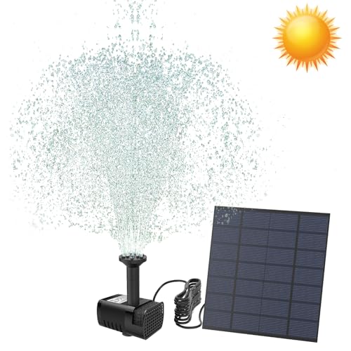 UISEBRT Teichpumpe Solar 1.8W - Brunnenpumpe Springbrunnenpumpe Solarpumpe Springbrunnen Pumpe Fontäne Wasserpumpe für Garten, Kleiner Teich, Fisch-Behälter (Platz) von UISEBRT