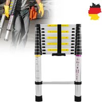 UISEBRT Teleskopleiter Aluminium 3,2M, Ausziehleiter Multifunktionsleiter Alu-Teleskopleiter Rutschfester Mehrzweckleiter Stehleiter Aluleiter 150 kg von UISEBRT