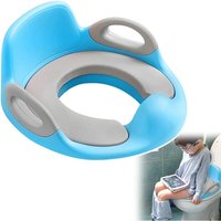 Toilettensitz Kinder wc Sitz - Toilettentrainer mit Kissengriff und Rückenlehne Töpfchen Training Sitze WC-Trainer für Jungen und Mädchen (Blau und von UISEBRT