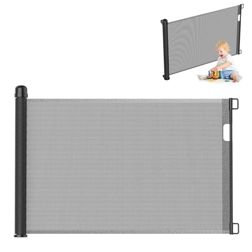 UISEBRT Türschutzgitter Ausziehbar 0-150cm, Treppenschutzgitter für Baby und Pelztiere, Kinder Schutzgitter für Innen- und Außenbereich (Schwarz, 300cm) von UISEBRT