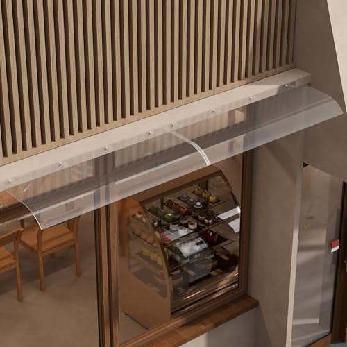UISEBRT Vordach Überdachung 50 x 200 cm Haustürvordach aus 3.5 mm Transparent Terrassendach Moderne Vordach für Haustür Inkl Montagematerial UV Regen Schneeschutz für Tür Fenster Balkon UISEBRT Vordach Überdachung 50 x 200 cm Haustürvordach aus 3.5 mm Transparent Terrassendach Moderne Vordach für Haustür Inkl Montagematerial UV Regen Schneeschutz für Tür Fenster Balkon von UISEBRT