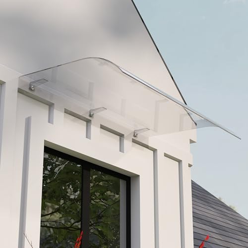 UISEBRT Vordach Überdachung 50 x 80 cm Haustürvordach aus 3.5 mm Transparent Terrassendach Moderne Vordach für Haustür Inkl Montagematerial UV Regen Schneeschutz für Tür Fenster Balkon UISEBRT Vordach Überdachung 50 x 80 cm Haustürvordach aus 3.5 mm Transparent Terrassendach Moderne Vordach für Haustür Inkl Montagematerial UV Regen Schneeschutz für Tür Fenster Balkon von UISEBRT