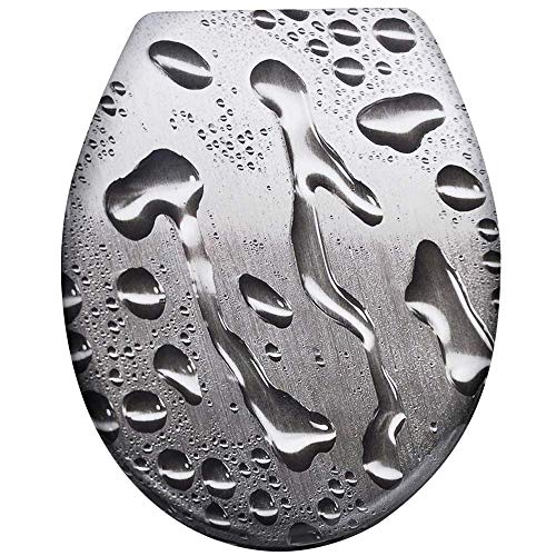 UISEBRT WC-Sitz mit Absenkautomatik Toilettensitz Premium Toilettendeckel Antibakteriell Klodeckel Klobrille aus Duroplast, Tautropfen UISEBRT WC-Sitz mit Absenkautomatik Toilettensitz Premium Toilettendeckel Antibakteriell Klodeckel Klobrille aus Duroplast, Tautropfen von UISEBRT
