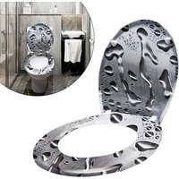 UISEBRT WC Sitz mit Absenkautomatik - WC Klodeckel Toilettensitz mit langsamer Absenkung - Verschiedene Muster zur Auswahl (Wassertropfen) von UISEBRT