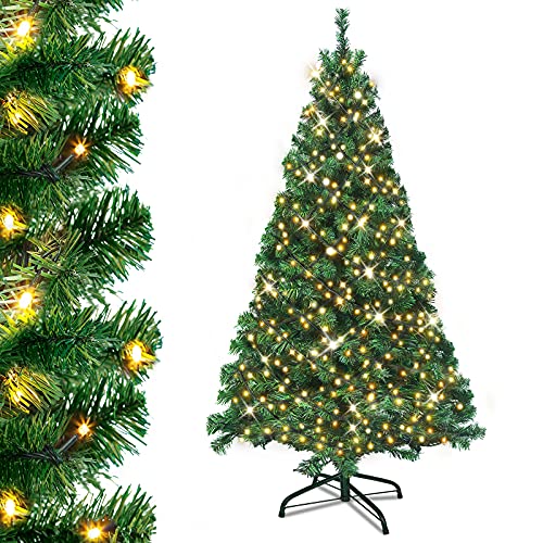 UISEBRT Weihnachtsbaum Künstlich mit Beleuchtung 240cm - LED Weihnachtsbäume Tannenbaum Christbaum Dekobaum mit Lichterkette und Ständer, Weihnachtsdeko, Grün PVC UISEBRT Weihnachtsbaum Künstlich mit Beleuchtung 240cm - LED Weihnachtsbäume Tannenbaum Christbaum Dekobaum mit Lichterkette und Ständer, Weihnachtsdeko, Grün PVC von UISEBRT