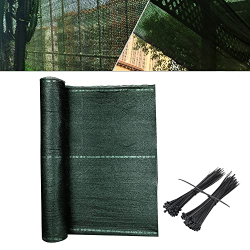 UISEBRT Zaunblende Tennisblende Sichtschutz aus 150 g/m² HDPE Gewebe Netz Schattiernetz Windschutz Sonnenschutz mit Kabelbinder, 1,5 x 10m, Grün von UISEBRT