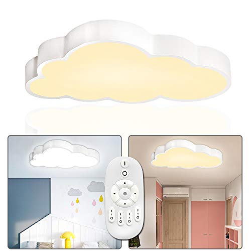 UISEBRT 48W LED Deckenleuchte Wolken Deckenlampe Dimmbar mit Fernbedienung Lampe Kinderzimmer Wolke Kinderzimmerlampe Moderne für Kindergarten Schlafzimmer von UISEBRT