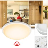 Uisebrt - 15W led Deckenleuchte mit Bewegungsmelder - Moderne Rund Deckenlampe IP44 Wasserdicht für Küche Wohnzimmer Schlafzimmer, Warmweiß (mit von UISEBRT