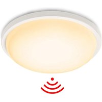 Uisebrt - 15W led Deckenleuchte mit Bewegungsmelder - Moderne Rund Deckenlampe IP44 Wasserdicht für Küche Wohnzimmer Schlafzimmer, Warmweiß (mit von UISEBRT