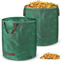 Uisebrt - 2x Gartenabfallsack mit Griffen Gartensack 272L Laubsack Gartensäcke Doppelter Boden, Faltbar Robust Wasserabweisend und Selbststehend von UISEBRT