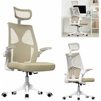 Uisebrt - Bürostuhl Ergonomischer mit Verstellbarer Kopfstütze & Lordosenstütze, Höhenverstellbar Schreibtischstuhl Ergonomisch Bürostühle, Swing & von UISEBRT