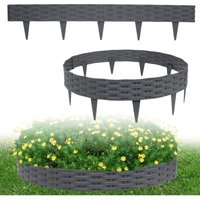 Rasenkante Kunstoff 20m Beeteinfassung Gartenzaun Beetumrandungen Rattan-Optik Randsteine Palisaden Garten Dekorativ Border Blumenbeet von UISEBRT