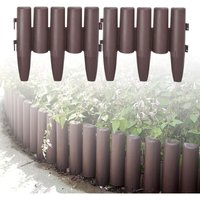 Rasenkante Kunststoff 11,2m Holz Optik Beeteinfassung Mähkante, Beetumrandung Rasenkante Wetterfest Gartenpalisade Garden Border Beetzaun, 1 Element von UISEBRT