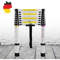 Uisebrt - Teleskopleiter Aluminium 2,6M, Ausziehleiter Multifunktionsleiter Alu-Teleskopleiter Rutschfester Mehrzweckleiter Stehleiter Aluleiter 150 von UISEBRT
