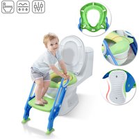 Uisebrt - Toilettensitz Kinder mit Treppe Faltbar Toilettentrainer Höhenverstellbar Toilettenaufsatz Kinder wc Trainer mit pu Kissen und Griffen für von UISEBRT