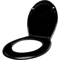 Uisebrt - wc Sitz mit Absenkautomatik - wc Klodeckel Toilettensitz mit langsamer Absenkung - Verschiedene Muster zur Auswahl (Schwarz) von UISEBRT